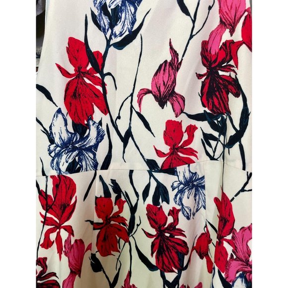 Thakoon 100% Silk Iris Print Cutout Mini Dress Ivory Red Floral Women's Size 4 - Picture 11 of 11